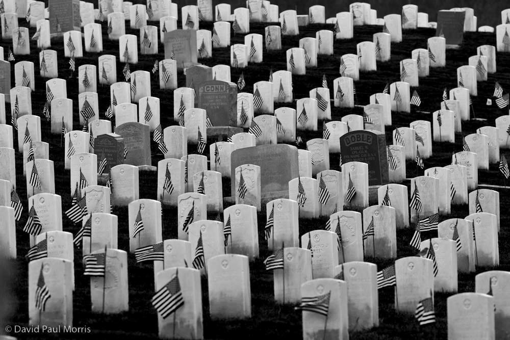 20090523DPM014_memorial.jpg Flags decorate the tombstones of veterans at the San Francisco National Cemetery in the Presidio.