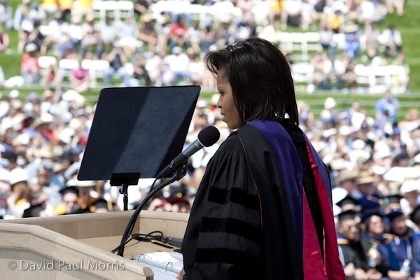 First Lady Michelle Obama makes the commencement speech at the University of California, Merced